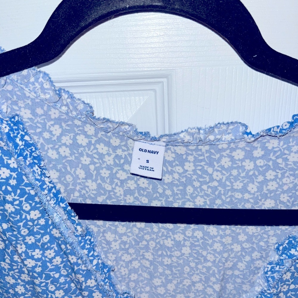 Old Navy Light Blue Floral Sleeveless Midi Dress Small - Picture 3 of 4